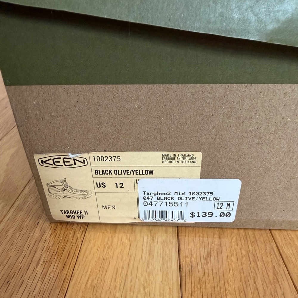 KEEN Men's Black/Olive Targhee II Hiking Boots Size 12 - Picture 6 of 6